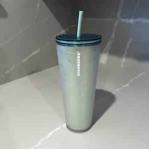 NEW Starbucks Mermaid Tail Cold Tumbler 24oz Iridescent Matte Undersea Cup 2021 - Picture 1 of 4