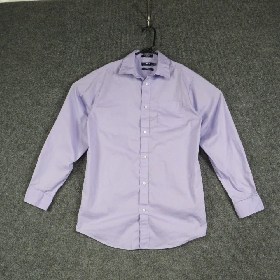 Camisa IZOD Niños Extra Grande Púrpura Abotonada Algodón Manga Larga Cuello Camisa Foto 1 de 4
