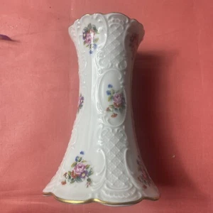 Hermoso jarrón Lindnet hecho a mano Kueps Baviera rosas 5" de colección - Imagen 1 de 4
