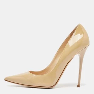 Jimmy Choo Beige Patent Leather Anouk Pumps Size 38.5 - Picture 1 of 9