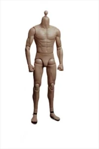 1/6 Male Muscular Body Action Figure With Neck Asian Slim For 12in Doll Kung Fu - Picture 1 of 2