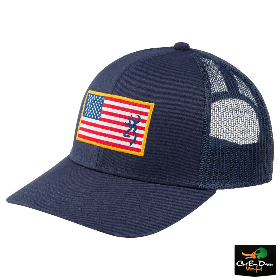 NEW BROWNING GLORY CAP BUCKMARK USA FLAG LOGO MESH BACK TRUCKER HAT - Image 1 of 1