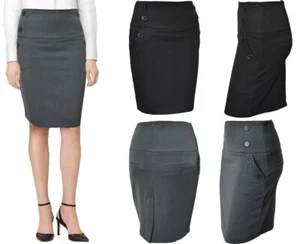 Damen Uni Bleistiftrock Damen Midi Büro Arbeitskleidung - Bild 1 von 12