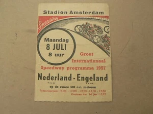 MP-1547 8 JULI SPEEDWAY NEDERLAND - ENGLAND FLYER OLYMP. STADION AMSTERDAM - Picture 1 of 2