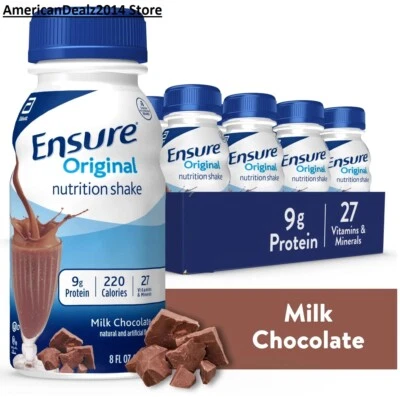 Batido de chocolate con leche Ensure Original Nutrition 8 fl oz elige 6 o 30 botellas Foto 1 de 4