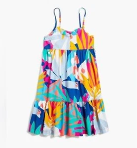 J.CREW CREWCUTS GIRLS MULTICOLOR TROPICAL PRINT COTTON SUMMER DRESS Sz S - Picture 1 of 7