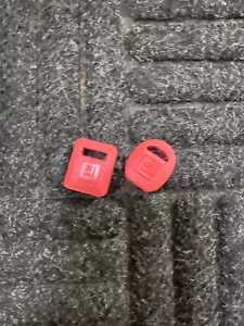 NOS GM Ignition Door Truck Lock Key Blank Boot Covers Plastic Molded RED - Picture 1 of 5