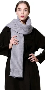 Winter Cable Knit Scarf Thick Chunky Wrap for Women Men Warm Soft - Picture 1 of 6