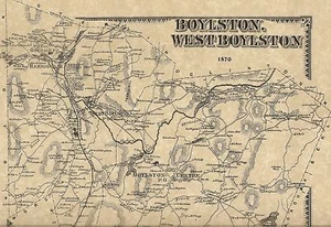 Mapa Boylston Summit Pleasant Valley Oakdale MA 1870 con nombres de propietarios mostrados - Imagen 1 de 2