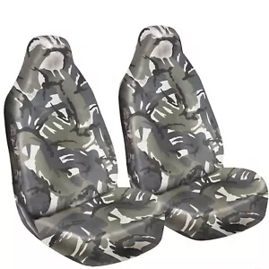 Heavy Duty 100% Waterproof Grey Camo Car Van Seat Covers 1+1 Returned Set - Picture 1 of 1