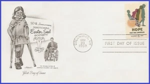 EE. UU. #1385 U/A ARTMASTER FDC Esperanza de sellos de Pascua lisiados - Imagen 1 de 1