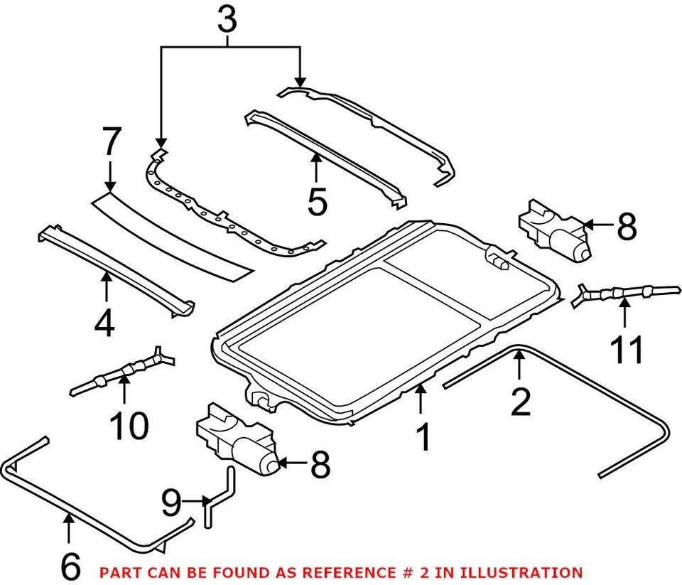 Sello de techo corredizo original OEM para BMW 54107430946 Foto 1 de 1