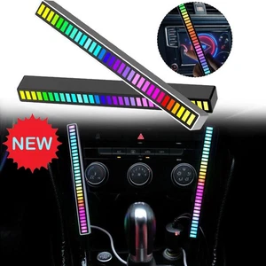 Car LED Sound ControlLight Bar RGB Ambient Pickup RhythmLamp Music USB Lamp - Picture 1 of 17