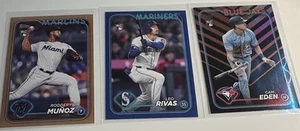 Topps MLB Lot Of 3 Rookies Numbered Navy blue Brown Foil Variations Munoz Eden - Picture 1 of 2