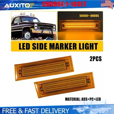 Luces LED ámbar laterales para Chevy/GMC C/K 1500 2500 C10 C20 1981-1990 2-10X Foto 1 de 4