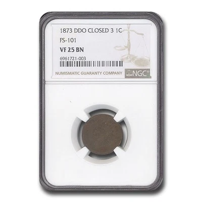 1873 Indian Head Cent VF-25 NGC (Brown, DDO, Closed 3, FS-101) - Image 1 of 3