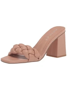 MADDEN GIRL Womens Beige Gracy Square Toe Block Heel Slip On Heeled Sandal 8.5 M - Picture 1 of 11