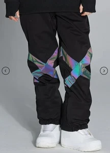 ARCTIC QUEEN Black Glacial Glow Reflective Waterproof Snow Pants Women's XL New! - Picture 1 of 20