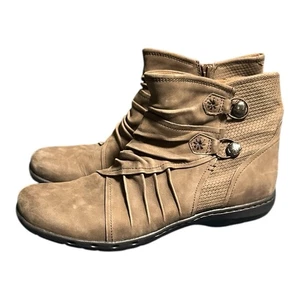Cobb Hill By Rockport Boots Women's 10 Pandora Zip Ankle CAG11ST Brown Leather - Picture 1 of 6