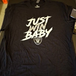 Las Vegas Raiders Just Win Baby Shirt Size Large Black L - Picture 1 of 5