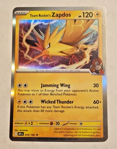 Team Rocket's Zapdos Holo Rare Pokemon TCG Card ( #070/182 SV: Destined Rivals ) - Afbeelding 1 van 2