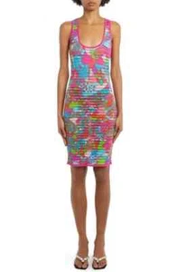 NWT AUTH Versace Floral Stretch Knit Dress Size 6 US/42 EU - Picture 1 of 12