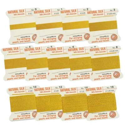 Hilo de cordón de cuentas de seda Griffin amarillo para hacer borlas de seda, cordón de anudar perlas Foto 1 de 4