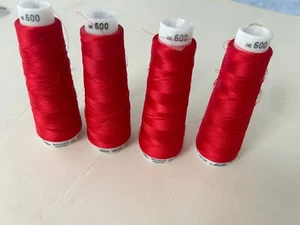 4 Cones Mettler Serger Thread MetroLock Superfine Swiss Made RED 1367 yds - Picture 1 of 2
