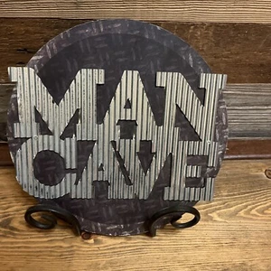MAN CAVE Round 10” Sign Target Corp. Metal & Wood Distressed - Picture 1 of 3