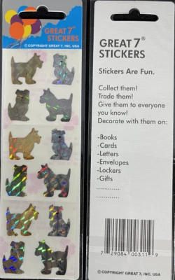 12 Packages of Prismatic Dog Stickers, "Great 7" Sticker Designs, PPZ0109 - Image 1 of 4