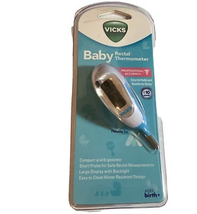 Vicks Baby Termometro Digitale Rettale Punta Flessibile Resistente all'Acqua - Nuovo - Foto 1 di 8