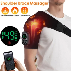 3 in 1 Electric Heated Vibration Shoulder Massager Brace Wrap Joint Pain Relief - Picture 1 of 23