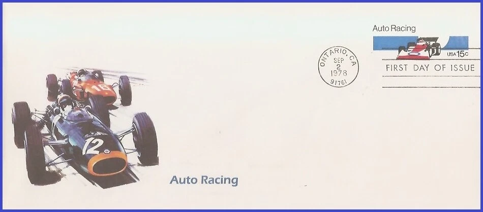 USA4 #U587 U/A UNKNOWN 3 FDC   Auto Racing - Image 1 of 1