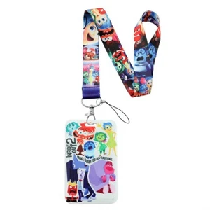 Inside Out Cartoon Characters Themed Lanyard ID Badge Holder Keychain Neck Strap - Picture 1 of 2