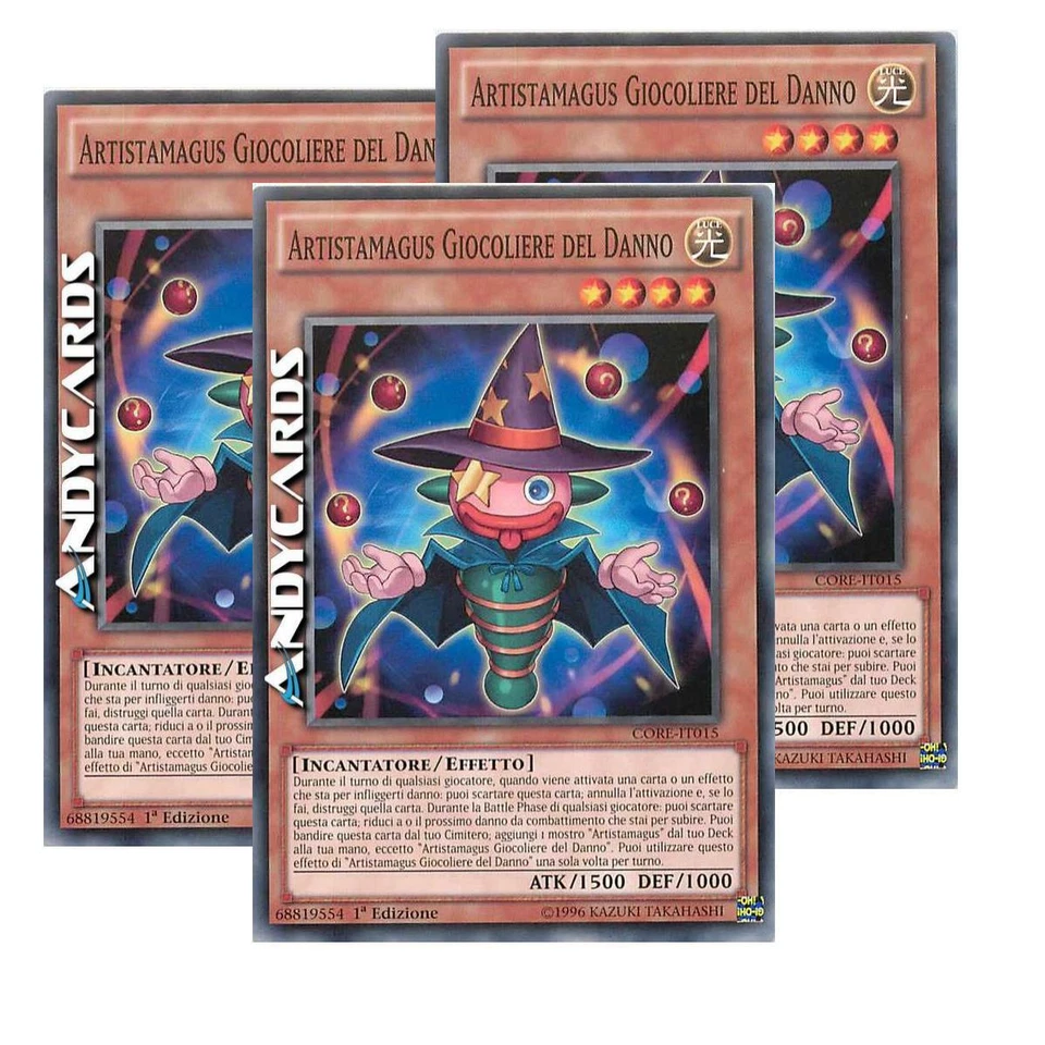 3x ARTISTAMAGUS GIOCOLIERE DEL DANNO • Comune • CORE IT015 • YUGIOH! • ANDYCARDS - Immagine 1 di 1