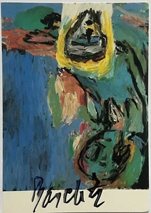 Georg Baselitz signiert Kunst Karte original Unterschrift Autogramm signed - Picture 1 of 3