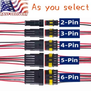 2/3/4/5/6-Pin Male&Female Way Seal Car Electrical Wire Connector Plug Waterproof - Picture 1 of 6