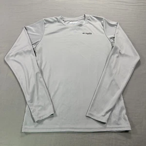 Columbia PFG Shirt Youth XL 18/20 Gray Performance Crew Neck Outdoor Fishing - Picture 1 of 10