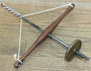 UNMARKED BOW DRILL w/BRASS FLYWHEEL-ANTIQUE HAND TOOL-STRING-PUMP - Picture 1 of 3
