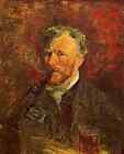 van gogh A4 photo self portrait with pipe and glass 1887