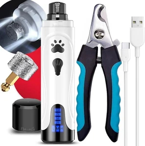 Dog Nail Grinder, Dog Nail Trimmers and Clippers Kit, Super Quiet Electric Pet - Picture 1 of 6