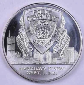 City Of New York Police Department 1 oz Silver 0.999 - Sept 11, 2001 - Picture 1 of 2