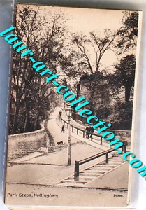 CARTE POSTALE ANGLETERRE ANIMÉ - NOTTINGHAM PARK STEPS, PARC ROYAUME UNI BRITAIN - Imagen 1 de 1