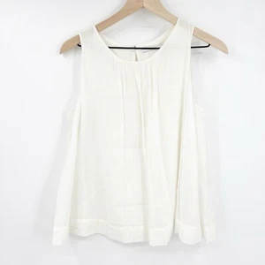J Brand White A-Line Sleeveless Top XS Cotton Minimalist Tank Elevated Basic - Picture 1 of 6