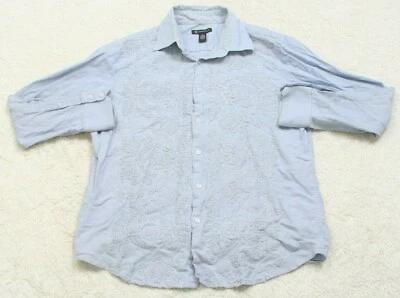 Camisa de vestir INC International Concepts azul mezcla de lino manga larga X-grande 1-46 Foto 1 de 4