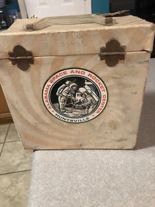 Vintage Red/ White Swirl 45 Record Carrier 1969 NASA STICKER RADIO DECAL RETRO ! - Picture 1 of 6