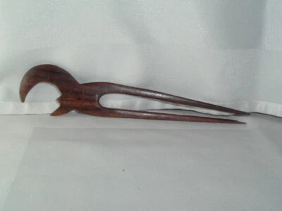 VINTAGE WOODEN MOON STAR BUN HAIR STICK UP DO HAIR ACCESSORY - Image 1 of 4