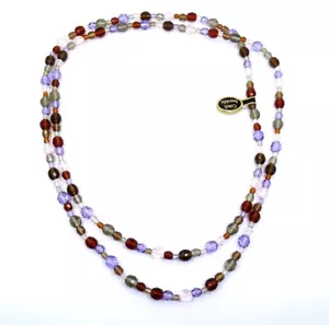QVC JOAN RIVERS CHECH REP Púrpura Rosa Cuarzo Ahumado CRISTAL Collar Largo Hilo - Imagen 1 de 6