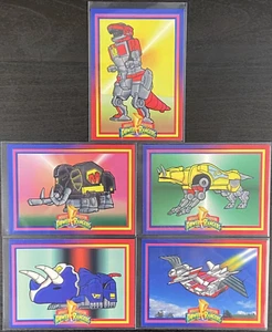 Saban 1994 Mighty Morphin Power Rangers Card Lot of 5 Dinozord RC Collect-A-Card - Picture 1 of 2