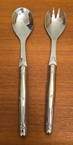 Laguiole Jean Dubost Set Coppia Utensili Servizio Insalata 10" Francia Inox - Foto 1 di 10